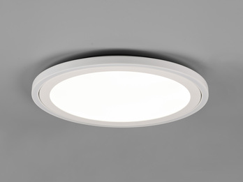 Flache LED Deckenleuchte CARUS Ø44cm Leuchtflächen getrennt schaltbar Weiß