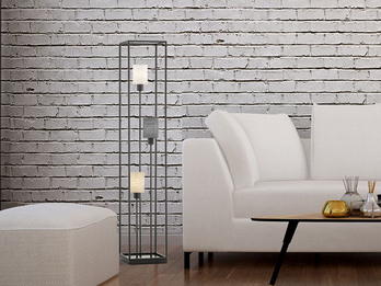 LED Stehlampe 3-flammig dimmbar, Stoffschirme mehrfarbig - Höhe 120cm