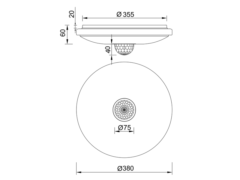 LED Deckenleuchte RAVE Ø38cm dimmbar, Discokugel Farbwechsler Fernbedienung