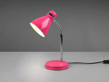 LED Schreibtischleuchte flexibel, Chrom & Metallschirm Pink, 33cm