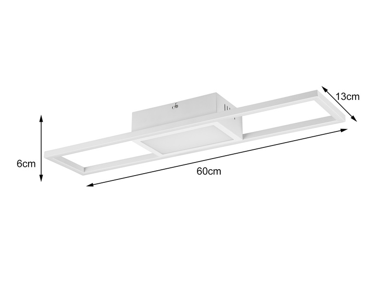 LED Deckenleuchte RIGIDO Weiß dimmbar & Lichtfarbe einstellbar, Breite 60cm