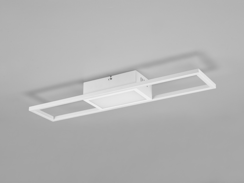 Große LED Deckenleuchte RIGIDO Weiß 60x13cm dimmbar,  Lichtfarbe einstellbar