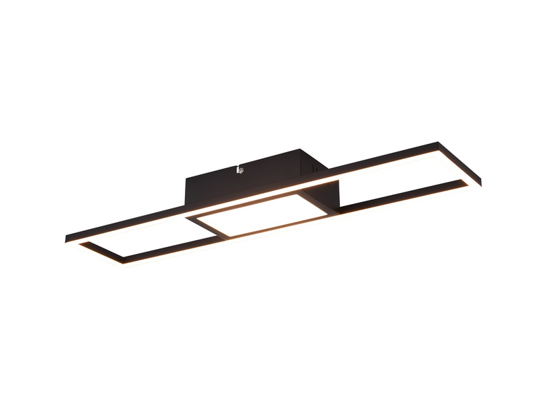 LED Deckenleuchte RIGIDO Schwarz dimmbar & Lichtfarbe einstellbar, B: 60cm