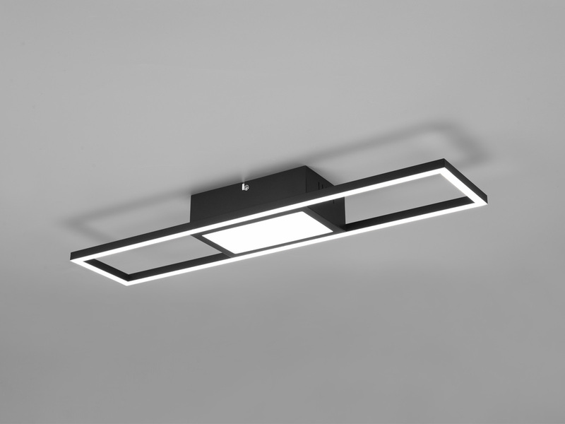 LED Deckenleuchte RIGIDO Schwarz dimmbar & Lichtfarbe einstellbar, B: 60cm