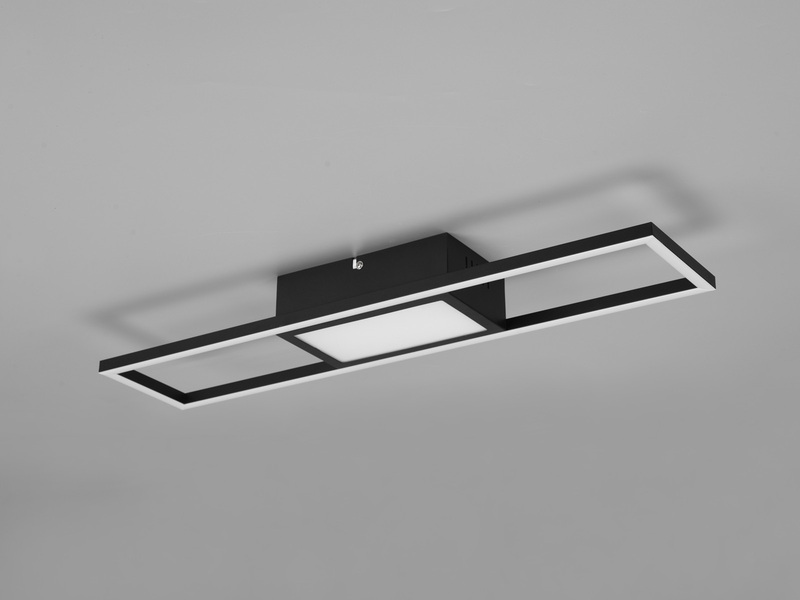 LED Deckenleuchte RIGIDO Schwarz dimmbar & Lichtfarbe einstellbar, B: 60cm