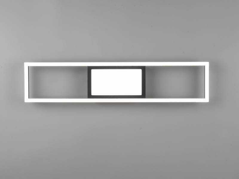 LED Deckenleuchte RIGIDO Schwarz dimmbar & Lichtfarbe einstellbar, B: 60cm