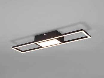 LED Deckenleuchte RIGIDO Schwarz dimmbar & Lichtfarbe einstellbar, B: 60cm