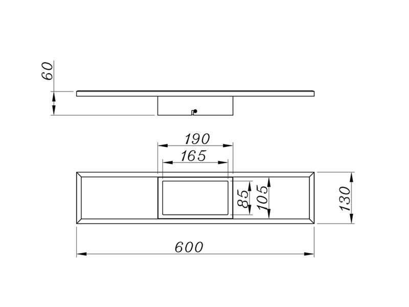 Große LED Deckenleuchte RIGIDO Silber 60x13cm dimmbar,  Lichtfarbe einstellbar