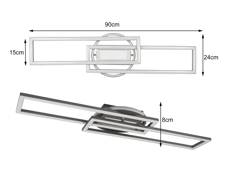 LED Deckenleuchte TWISTER Schwarz dimmbar, Lichtfarbe einstellbar, 90cm lang