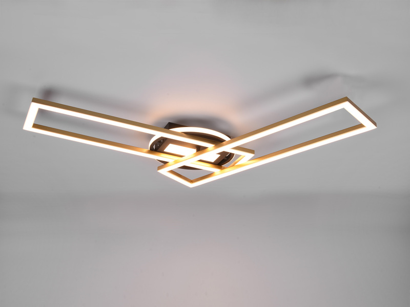 LED Deckenleuchte TWISTER Messing dimmbar, Lichtfarbe einstellbar, 90cm lang