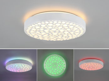LED Deckenleuchte CHIZU Weiß dimmbar Fernbedienung & Farbwechsler, Ø 40cm