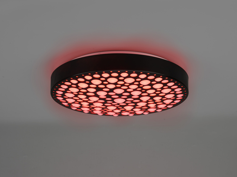 LED Deckenleuchte CHIZU Schwarz dimmbar Fernbedienung & Farbwechsler, Ø 40cm