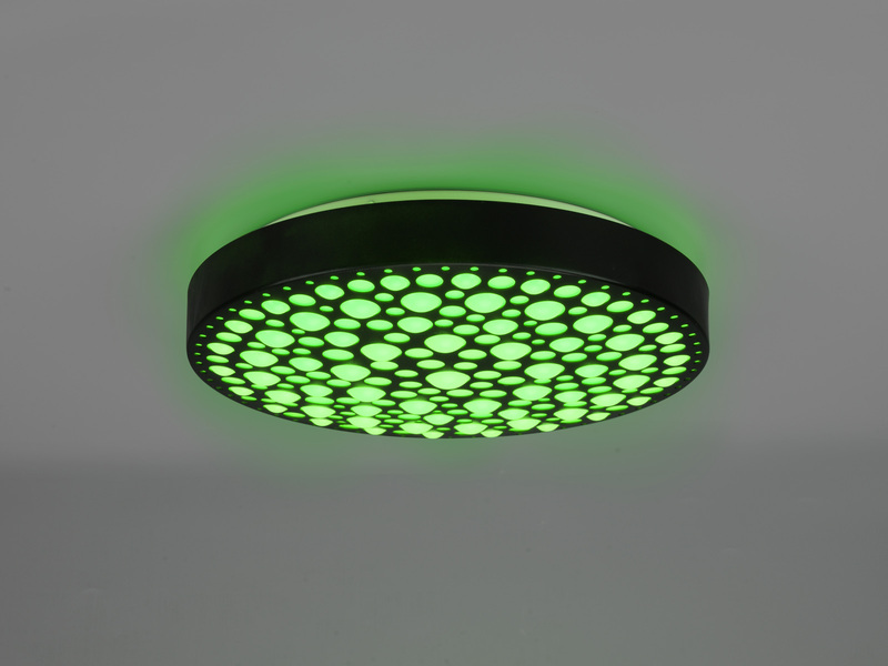 LED Deckenleuchte CHIZU Schwarz dimmbar Fernbedienung & Farbwechsler, Ø 40cm
