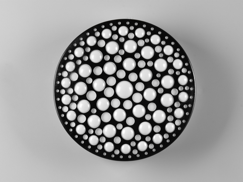 Kleine LED Deckenleuchte CHIZU Schwarz rund Warmweiß, Ø 28cm