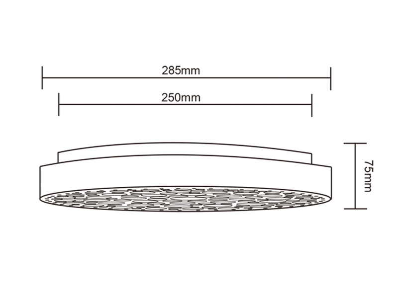 Kleine LED Deckenleuchte CHIZU Schwarz rund Warmweiß, Ø 28cm