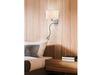 Wandleuchte HOTEL Silber matt mit Stoffschirm Weiß Ø 20cm & LED Leselampe