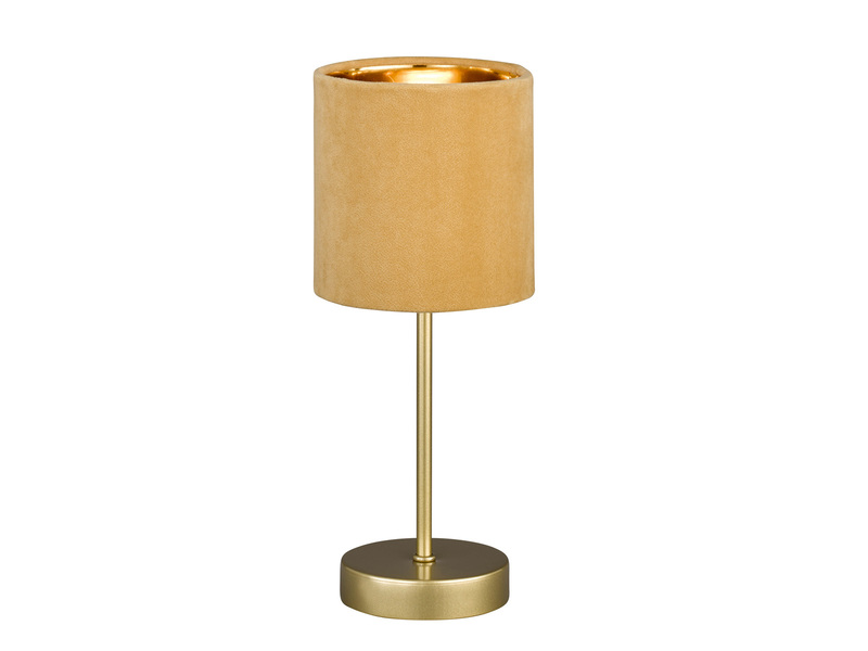Tischlampe AURA mit Lampenschirm Samt Gelb - innen Gold Ø 13cm