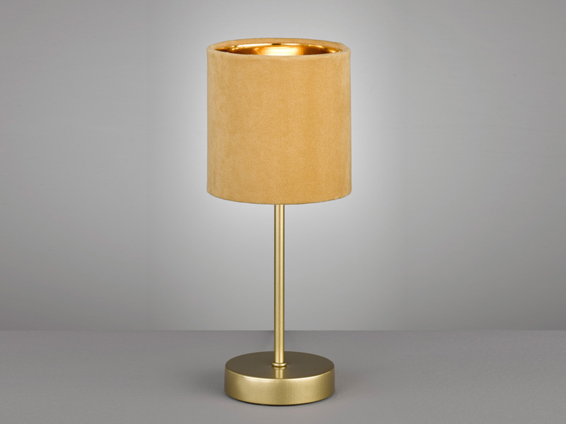 Tischlampe AURA mit Lampenschirm Samt Gelb - innen Gold Ø 13cm