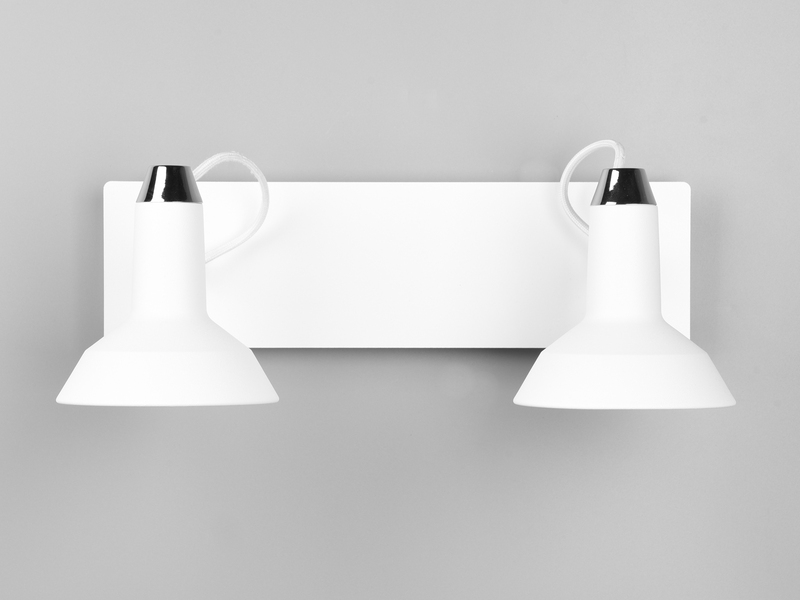 LED Deckenstrahler Retro 2-flammig Metall Weiß, Breite 40cm
