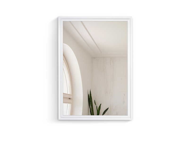 Wandspiegel FRIEDA rechteckig mit Dekor Rahmen in Weiß 50x70cm