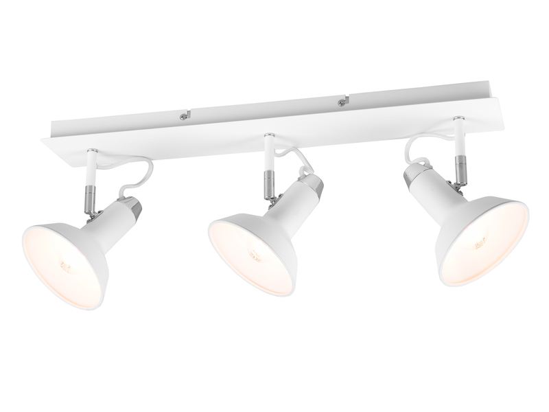 LED Deckenstrahler Retro 3-flammig Metall Weiß, Breite 60cm