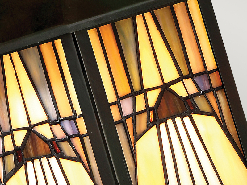 Außenwandleuchte INGLENOOK Laterne im Tiffany Design, Höhe 29cm