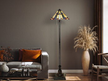 Tiffany Stehlampe Lampenschirm Bunt mit Zugschalter & E27 LED, Höhe 158cm Tiffany Stehlampe Lampenschirm Bunt mit Zugschalter & E27 LED, Höhe 158cm
