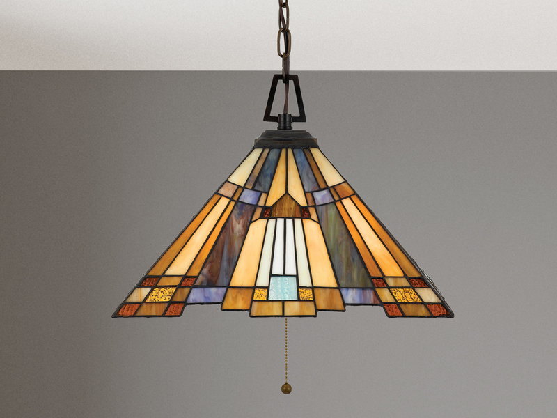 Tiffany Pendelleuchte mit E27 LED, Lampenschirm Bunt Ø 43cm
