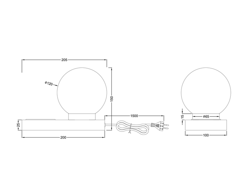Tischleuchte CHLOE Silber induktive Ladestation & Touch Glasschirm 12cm