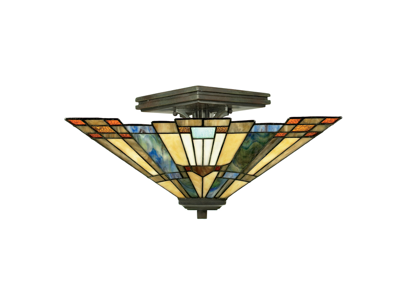 Tiffany Deckenleuchte Lampenschirm Bunt Ø 36cm mit E27 LED