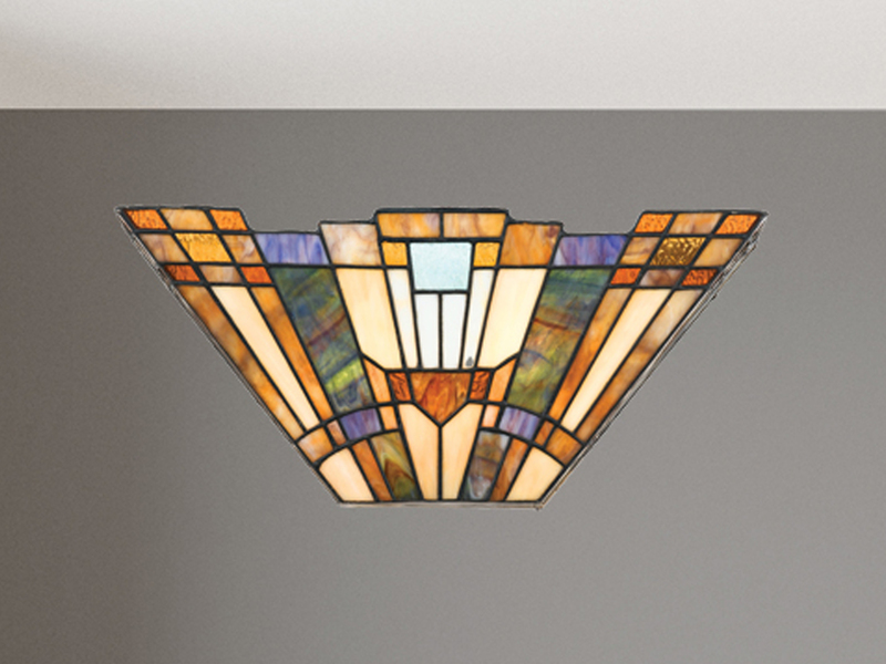 Große Tiffany Wandleuchte Lampenschirm Bunt, Breite 41cm mit E14 LED
