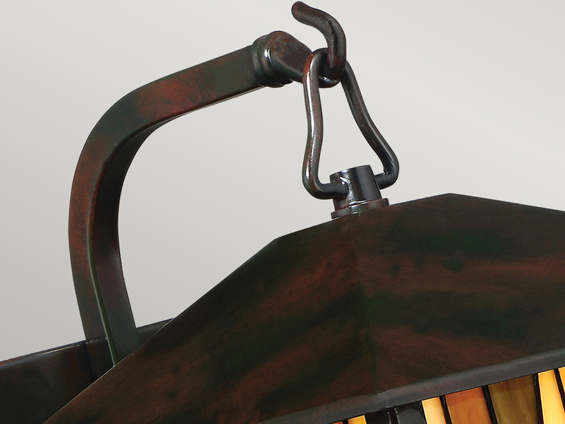 Außenwandleuchte Laterne im Tiffany Design, Höhe 31cm mit E27 LED