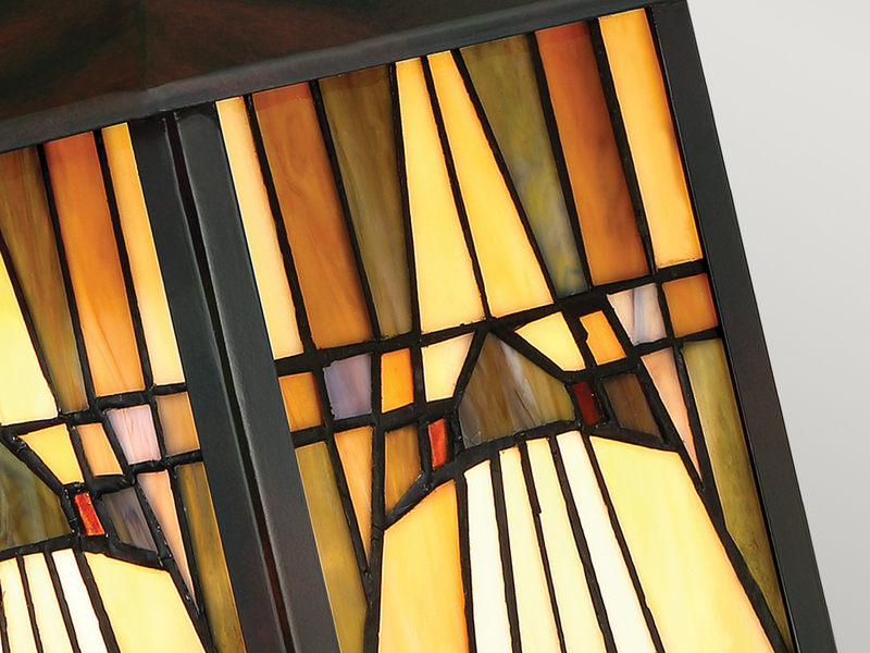 Außenwandleuchte Laterne im Tiffany Design, Höhe 31cm mit E27 LED