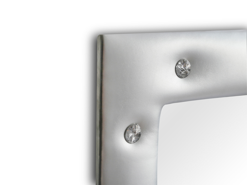 Wandspiegel NAOMI Ganzkörperspiegel Silber Rahmen & Glitzersteine 50x150 cm