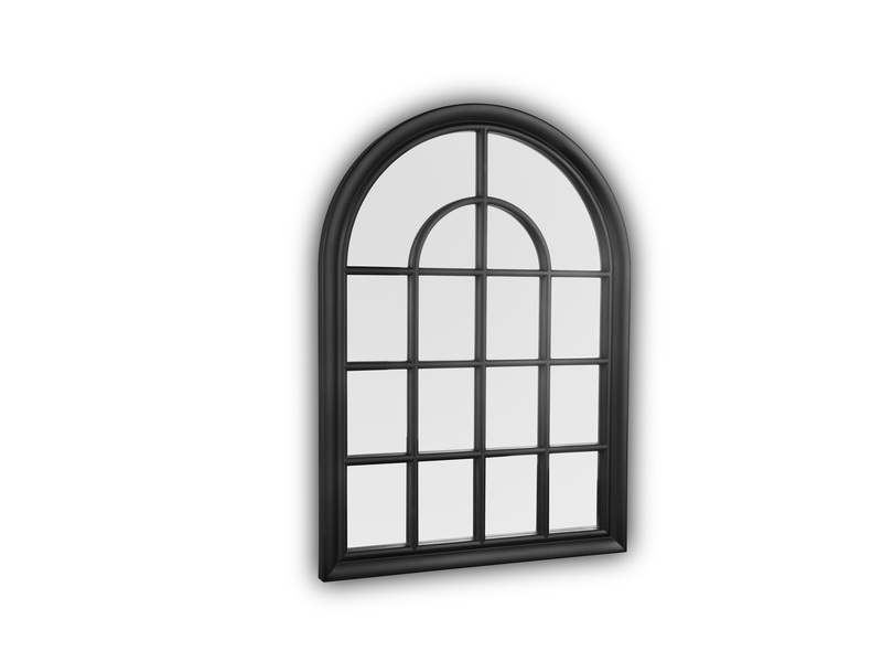 Deko Wandspiegel FIBI Rahmen Fensteroptik in Schwarz 50x70cm