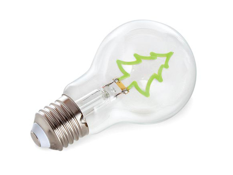 Tischlampe Würfel Grau mit Deko LED Glühbirne Tannenbaum, Quadrat 9cm