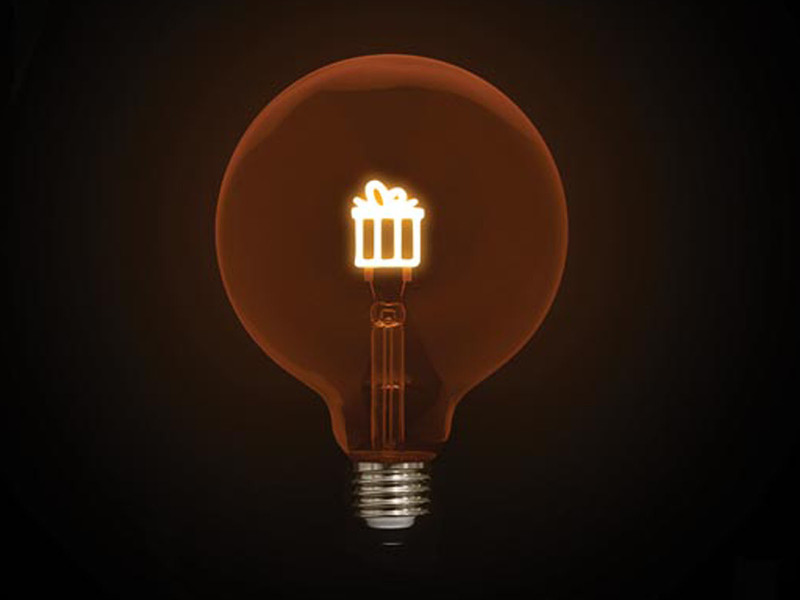 Tischlampe Würfel Grau mit Deko LED Glühbirne Geschenk, Quadrat 9cm