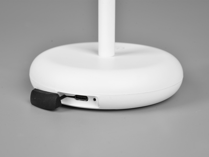 Outdoor LED Akku Tischleuchte ELLIOT mit Touch Dimmer, Weiß Höhe 30cm