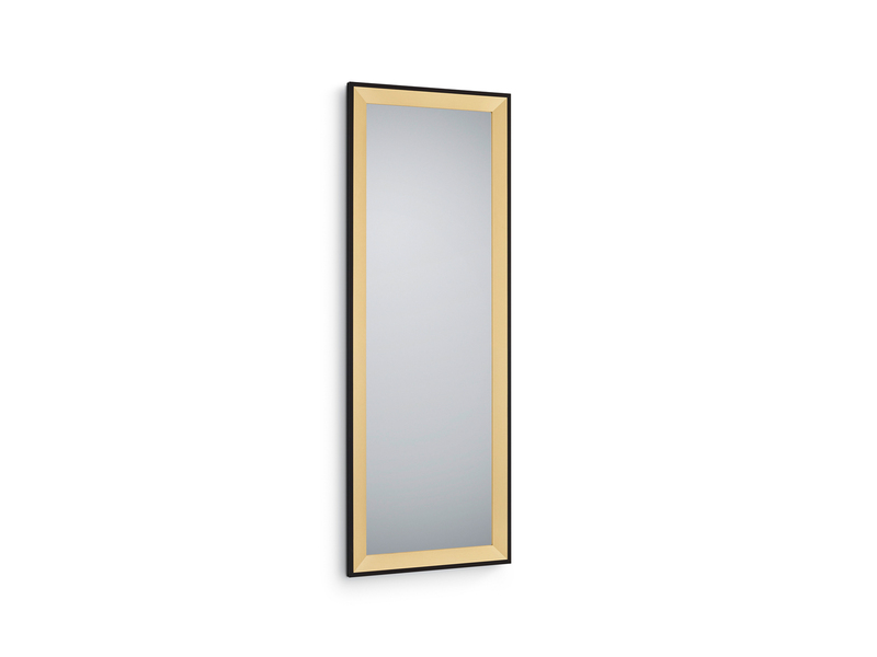Wandspiegel BRANDA Ganzkörperspiegel Holz Rahmen Gold-Schwarz 50x150cm