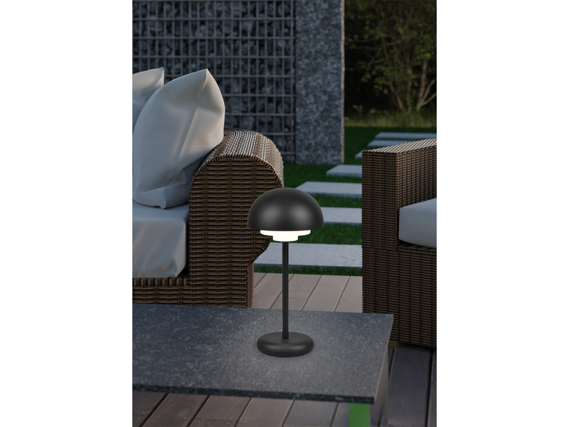 Outdoor LED Akku Tischleuchte ELLIOT mit Touch Dimmer, Schwarz Höhe 30cm