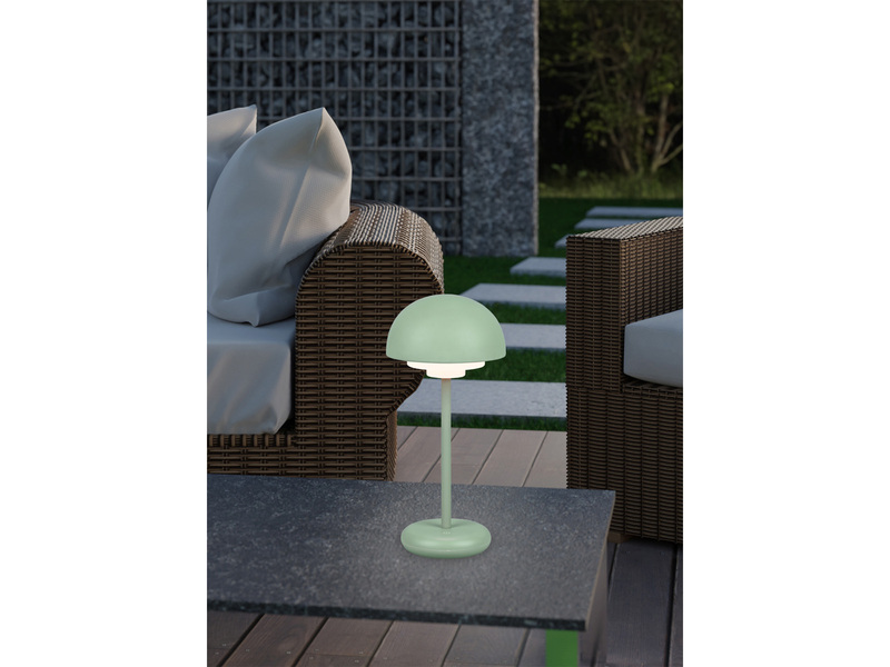 2er SET Outdoor LED Akku Tischleuchte Outdoor Touch Dimmer Grün Höhe 30cm
