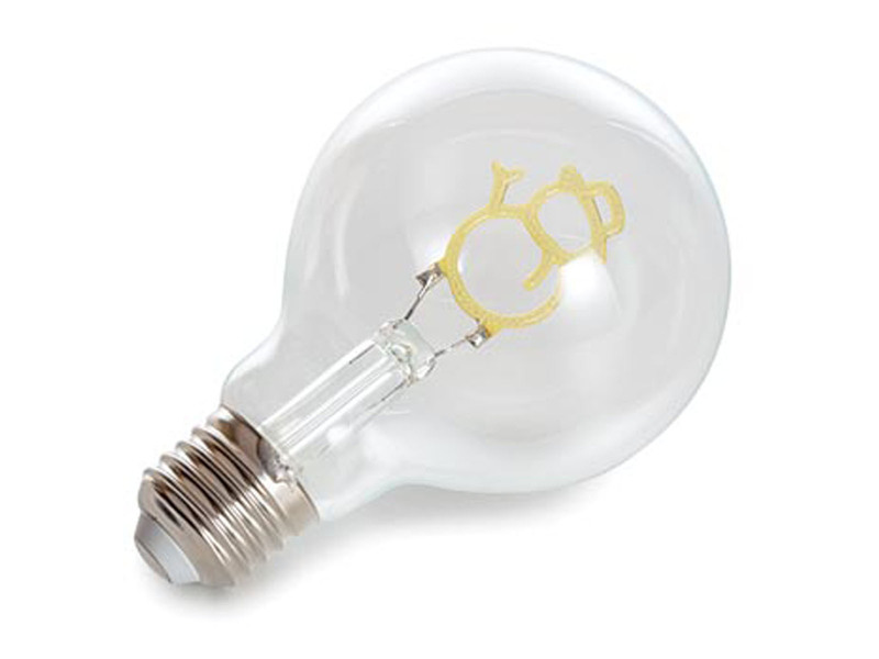 Tischlampe Würfel Holz Eiche mit Deko LED Glühbirne Schneemann, Quadrat 9cm
