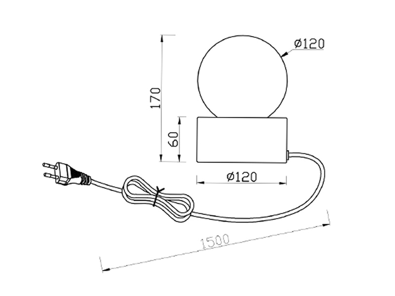 Kleine Tischlampe COUNTESS Altmessing mit Touchfunktion & Glaskugel, Höhe 17cm