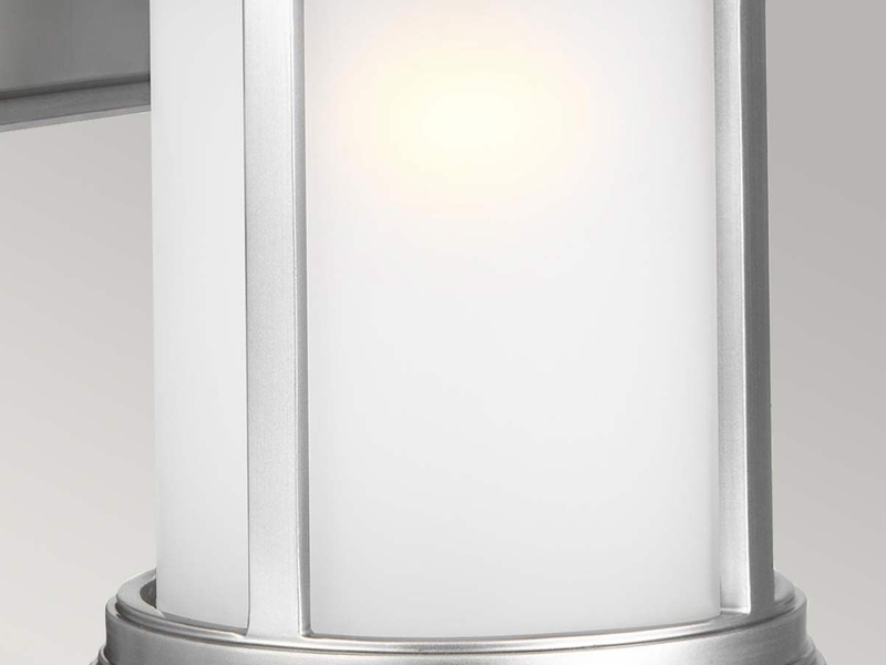 LED Ultra Wetter & Salzluft resistente Außen Laterne, Silber Höhe 33cm