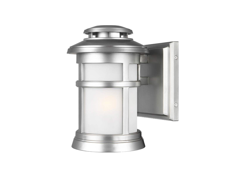 LED Ultra Wetter & Salzluft resistente Außen Laterne, Silber Höhe 23cm