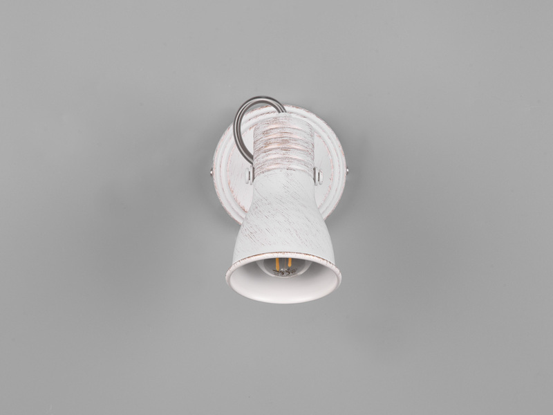Wandstrahler STEAM 1 flammig mit verstellbarem Metallschirm in Weiß, Ø 8cm