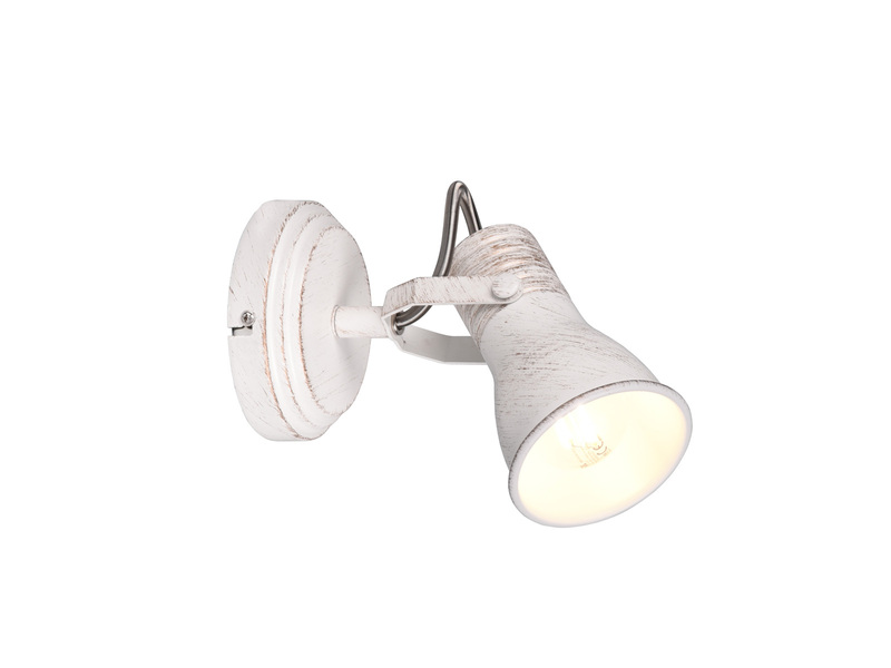LED Wandstrahler Metallschirm Vintage Weiß, Breite 10cm