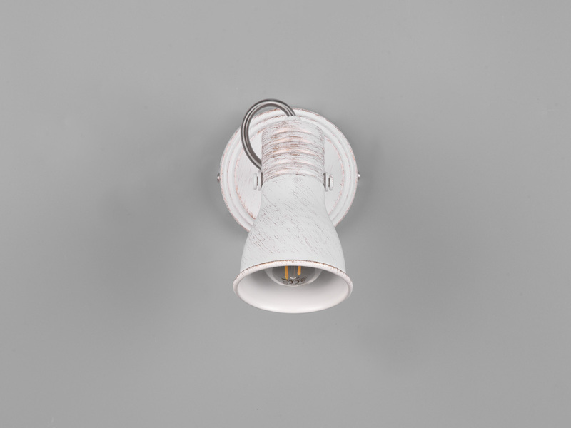 LED Wandstrahler Metallschirm Vintage Weiß, Breite 10cm