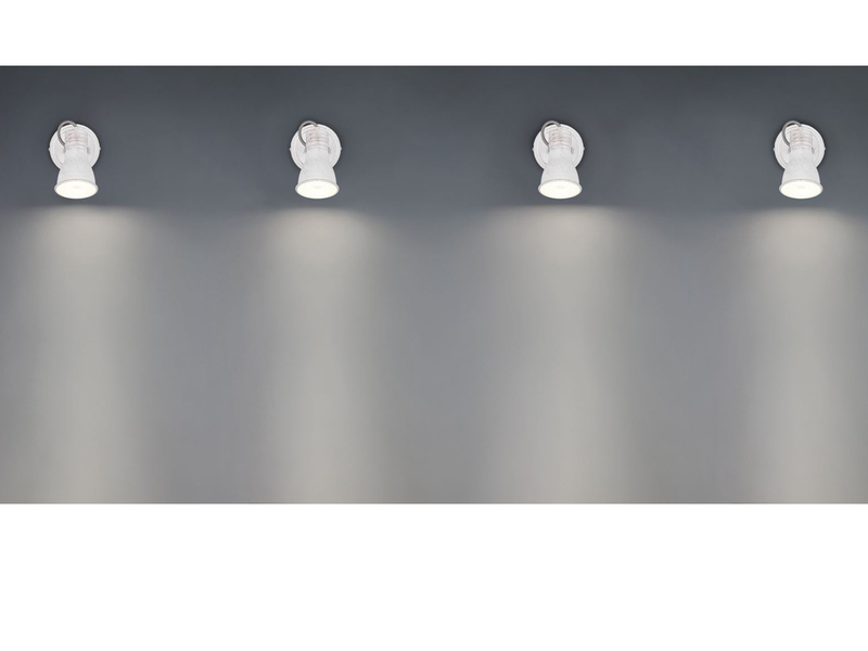 LED Wandstrahler Metallschirm Vintage Weiß, Breite 10cm