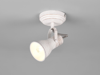 LED Wandstrahler Metallschirm Vintage Weiß, Breite 10cm